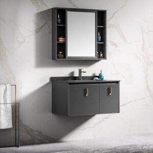 Black Vanity Cabinet with Mirror – K-9630
