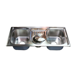 Double Kitchen Sinks with Waste Bin