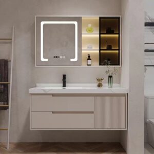 Hand Wash Basin with Cabinet and LED Mirror